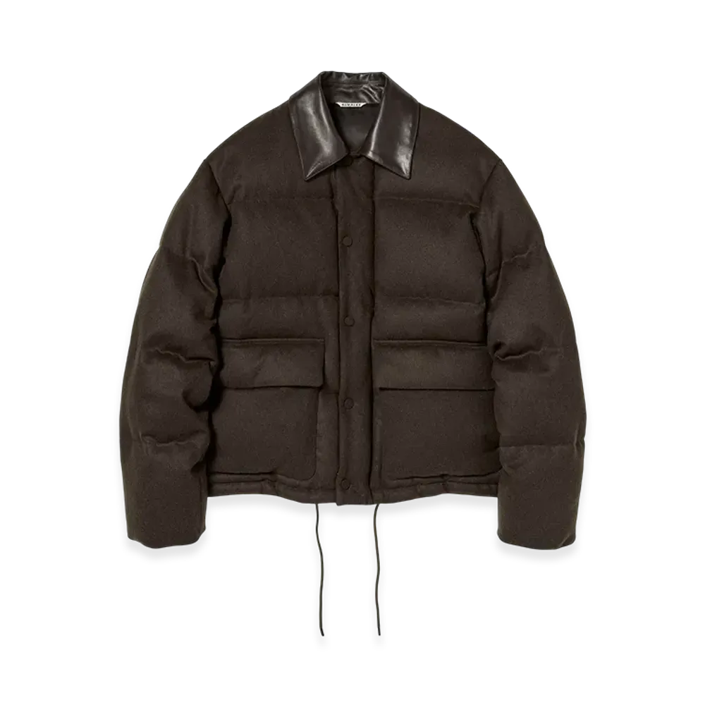 AURALEE Baby Camel Flannel Down Blouson "Dark Brown"