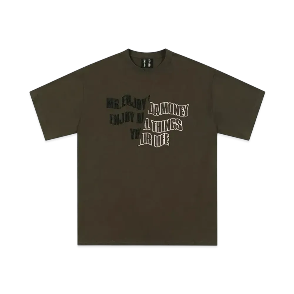 MR. ENJOY DA MONEY Cutting Font Short Sleeves "Khaki"