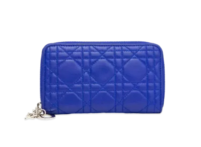 Dior Lady Dior Voyageur Wallet "Blue"