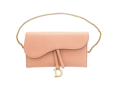 Dior Saddle Chain Long Wallet "Pink"