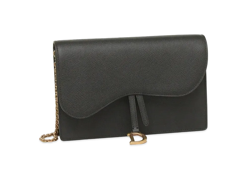Dior Saddle Chain Long Wallet "Black"