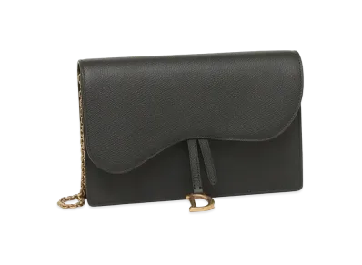 Dior Saddle Chain Long Wallet "Black"
