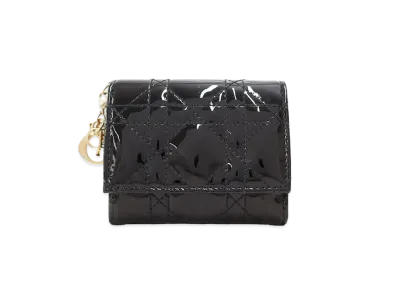 Dior Lady Dior Lotus Wallet "Black"