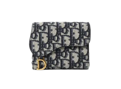 Dior Saddle Lotus Wallet "Navy"