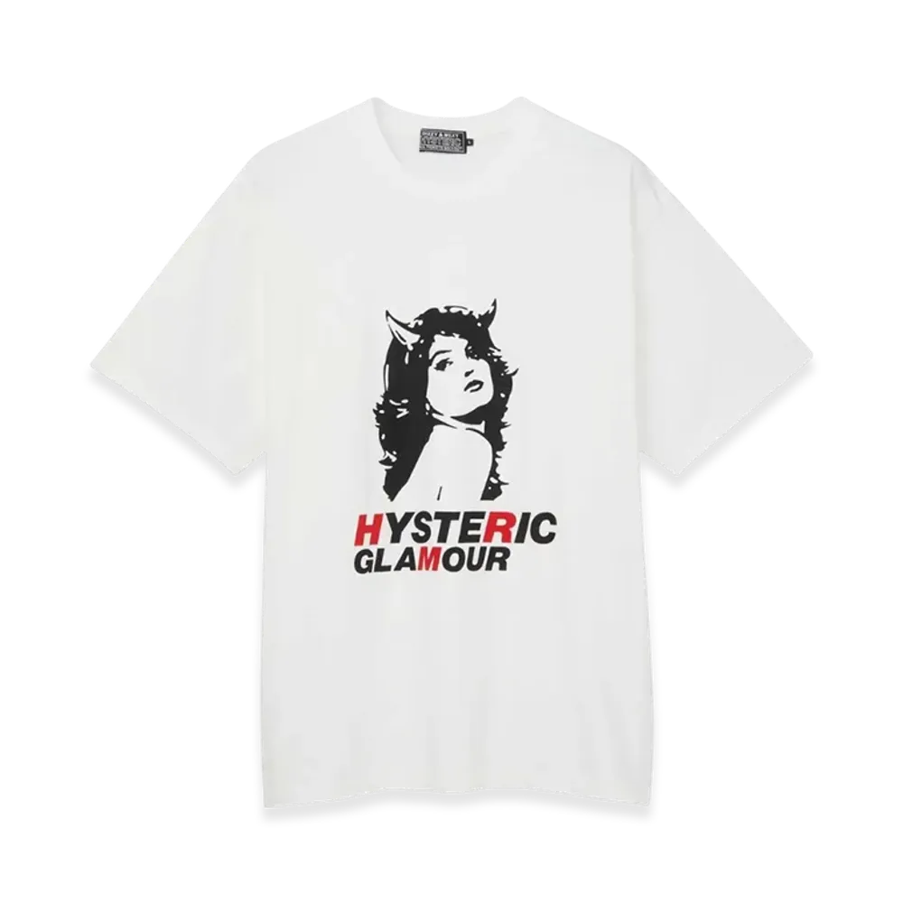 HYSTERIC GLAMOUR 2Tone Devil T-Shirt "White"