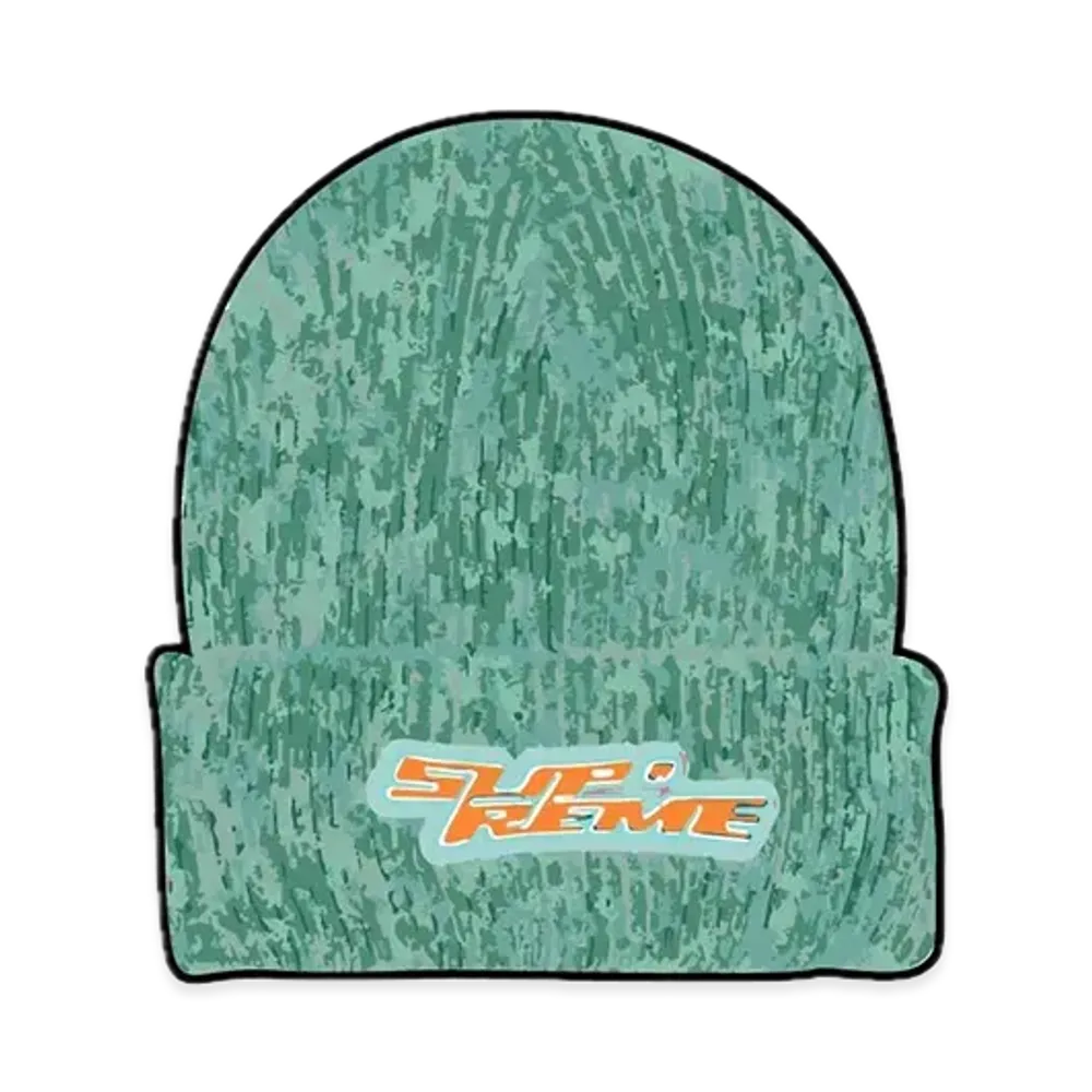 Supreme Raised Logo Patch Beanie "Sage"