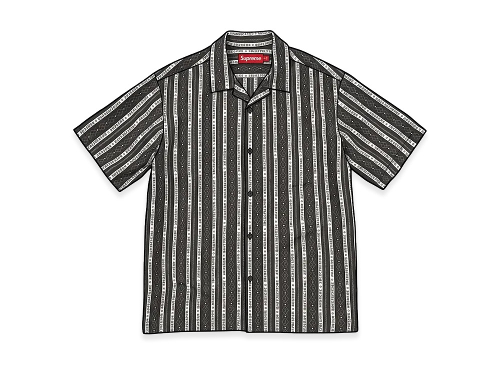 Supreme Old English Stripe Silk S/S Shirt "Black"