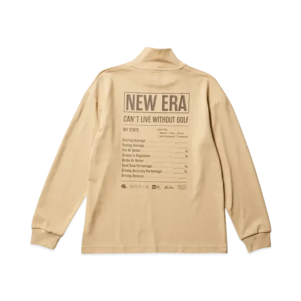 NEW ERA Golf Women's High Collar Long Sleeve Performance T-Shirt Stats "Khaki"