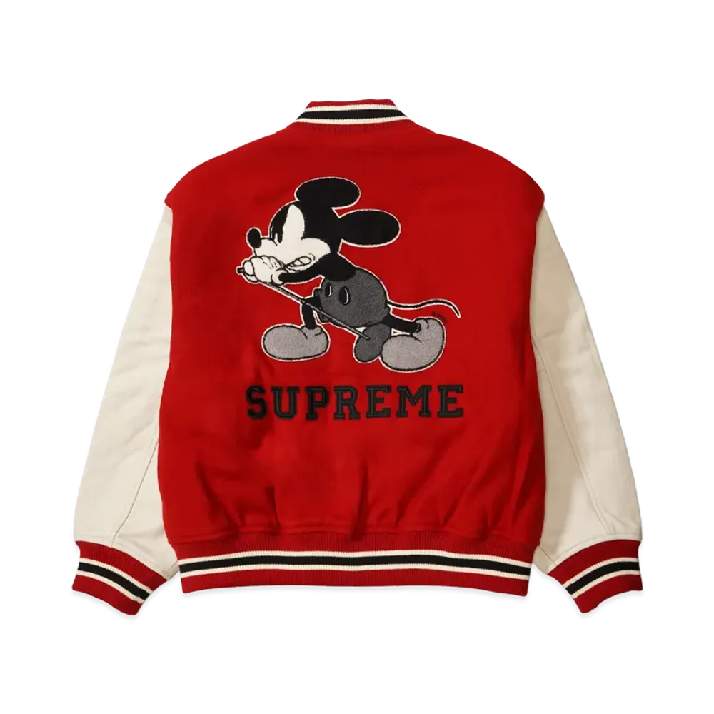 Supreme x Number (N)ine x Mickey Mouse Varsity Jacket "Red"