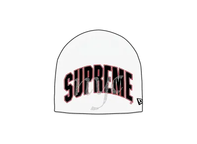 Supreme New Era Rhinestone Beanie "White"