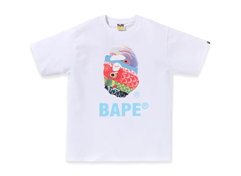 A BATHING APE Carp Streamer Photo Ape Head Tee "White"