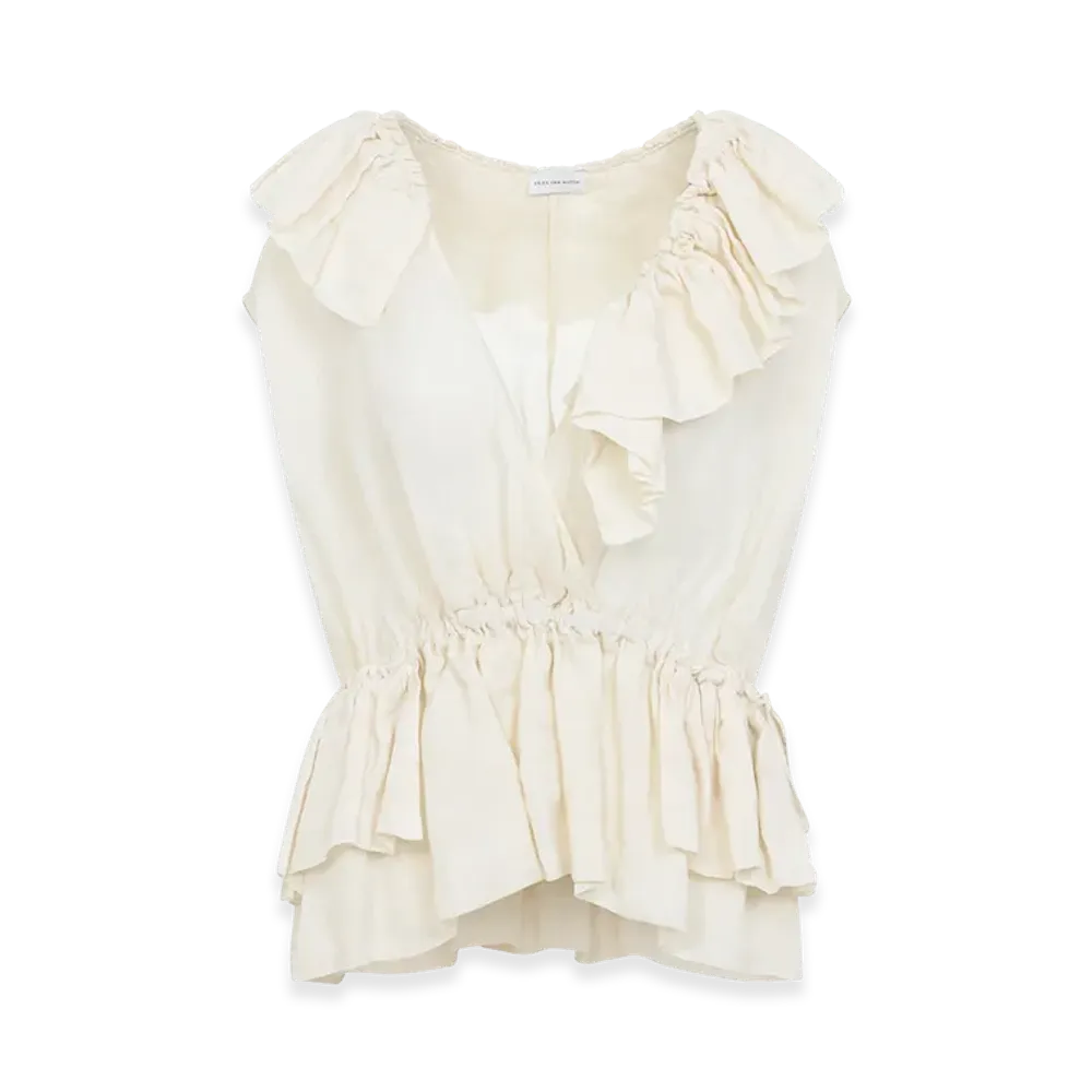 DRIES VAN NOTEN Women's Cally Bis Top "White"