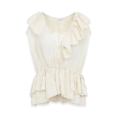 DRIES VAN NOTEN Women's Cally Bis Top "White"