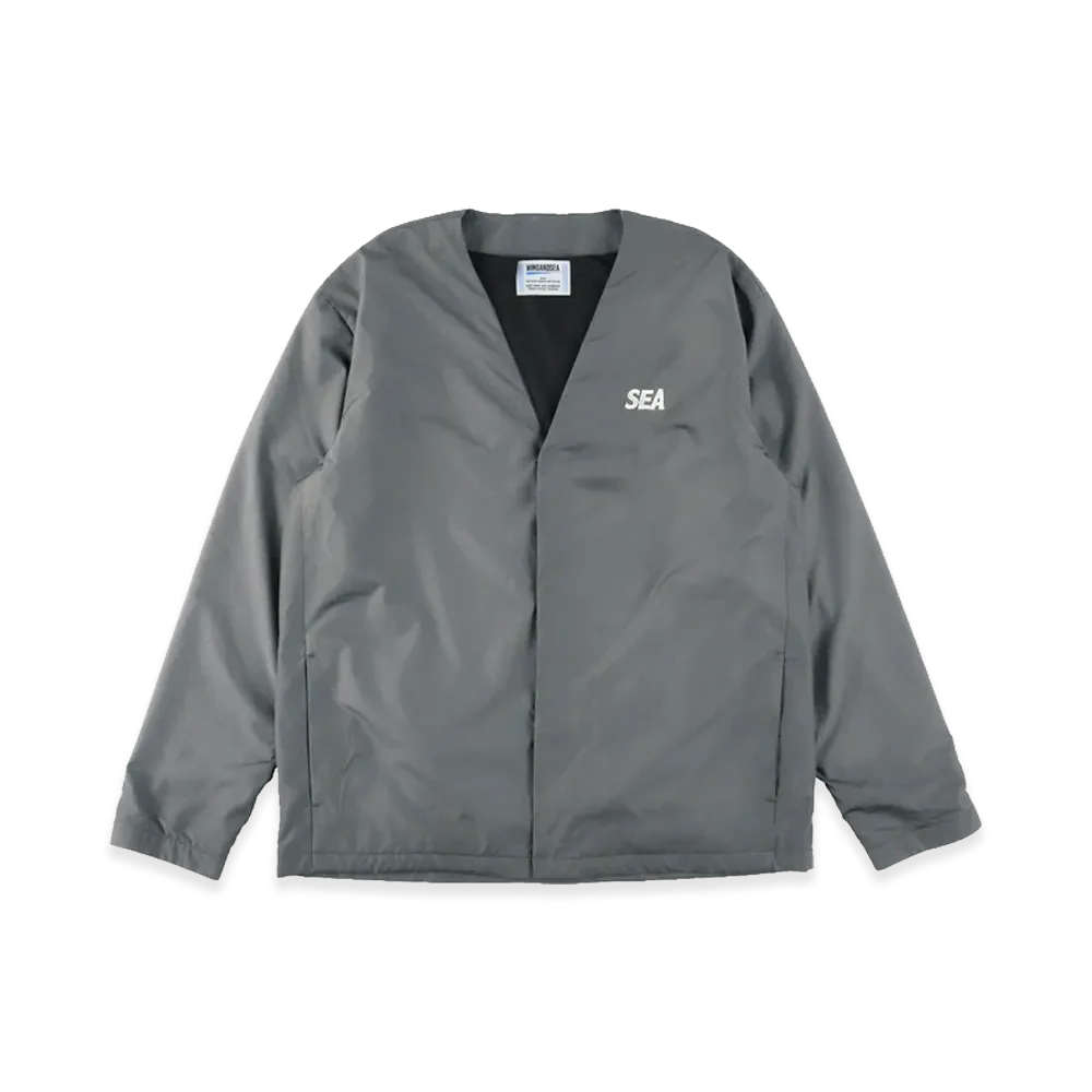 WIND AND SEA Warm Up Cardigan With Fishingnet Recycle Material "Gray"