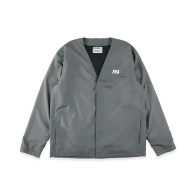 WIND AND SEA Warm Up Cardigan With Fishingnet Recycle Material "Gray"