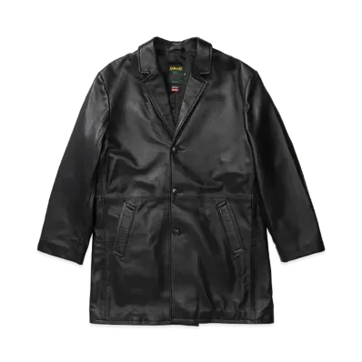 Supreme x Schott Leather Overcoat "Black"