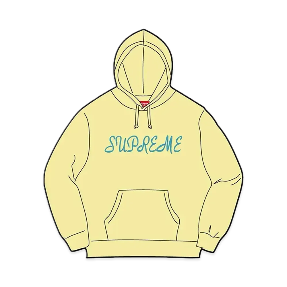 Supreme Script Hooded Sweatshirt "Light Yellow"
