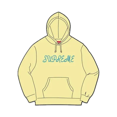 Supreme Script Hooded Sweatshirt "Light Yellow"