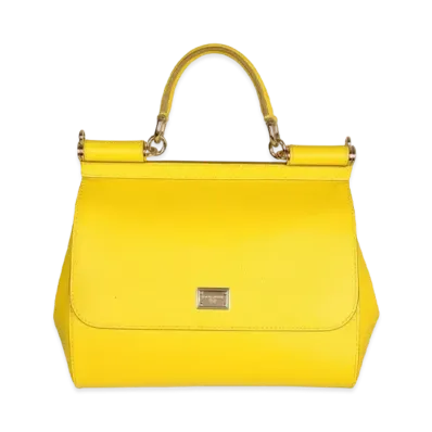 Dolce&Gabbana Sicily Bag Medium Dauphine Calfskin "Yellow"