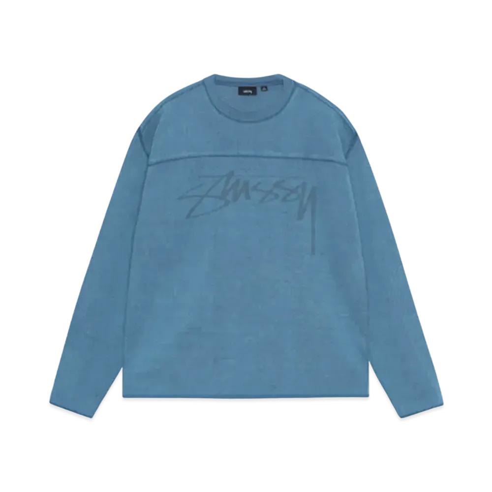 Stussy Football Crew Pig. Dyed "Blue"