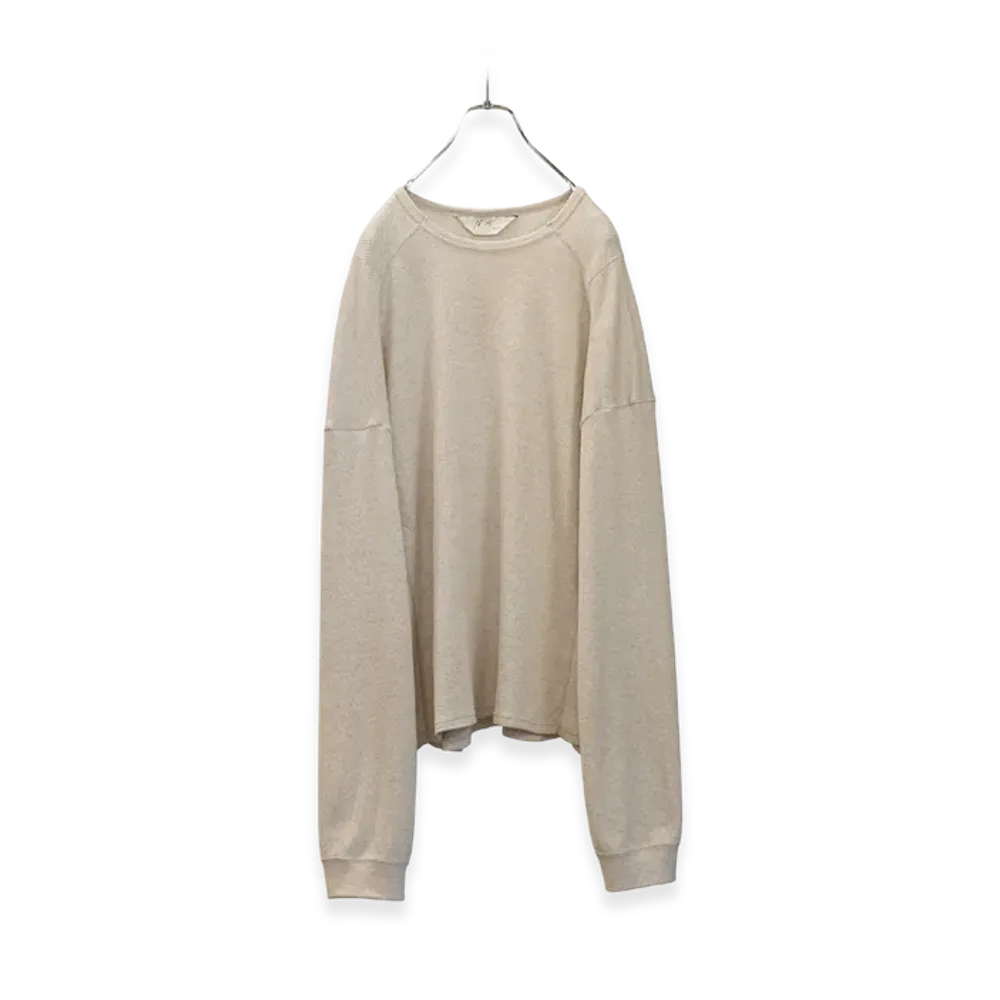 ANCELLM Waffle Crew Neck LS "Heather White"
