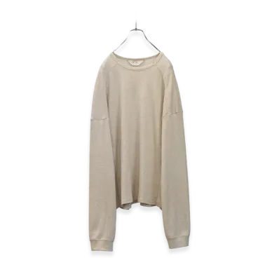 ANCELLM Waffle Crew Neck LS "Heather White"