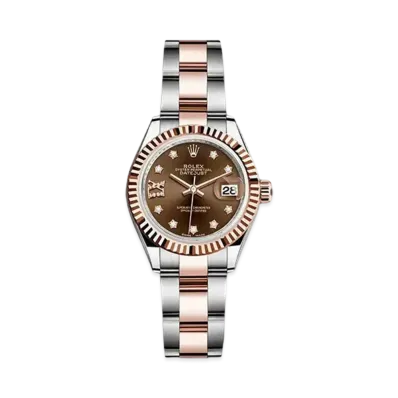ROLEX Datejust 28 Chocolate Brown Dial 10P Diamonds 279171G