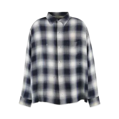 SAINT Mxxxxxx x LASTMAN Check Shirt Rayon "Navy"