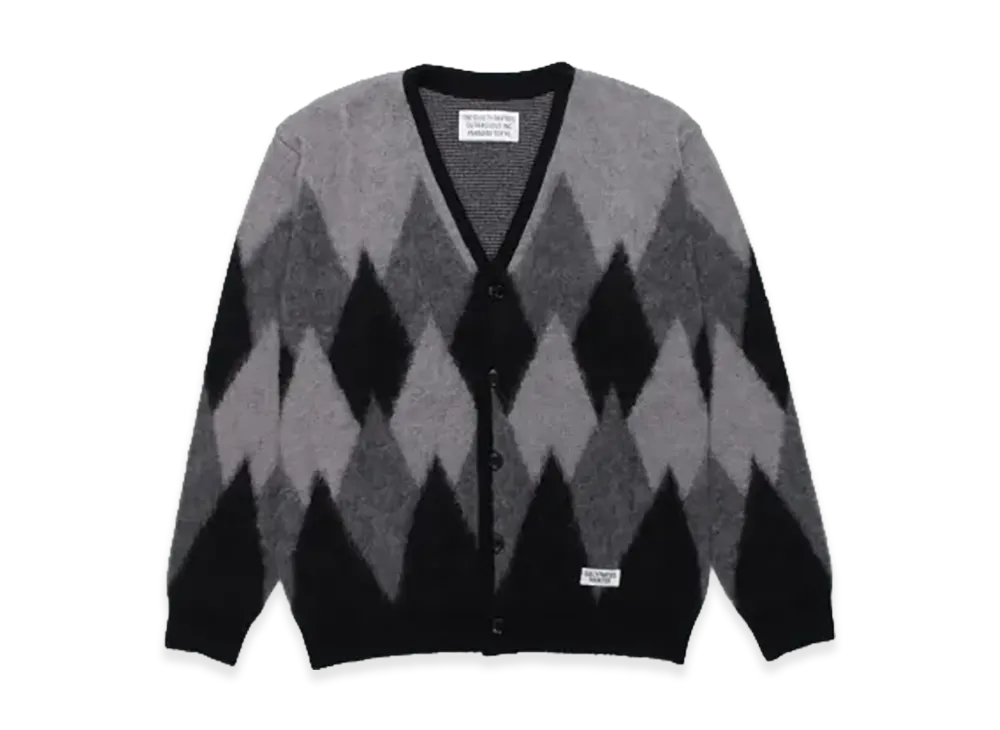 WACKO MARIA Diamond Mohair Cardigan "Black"