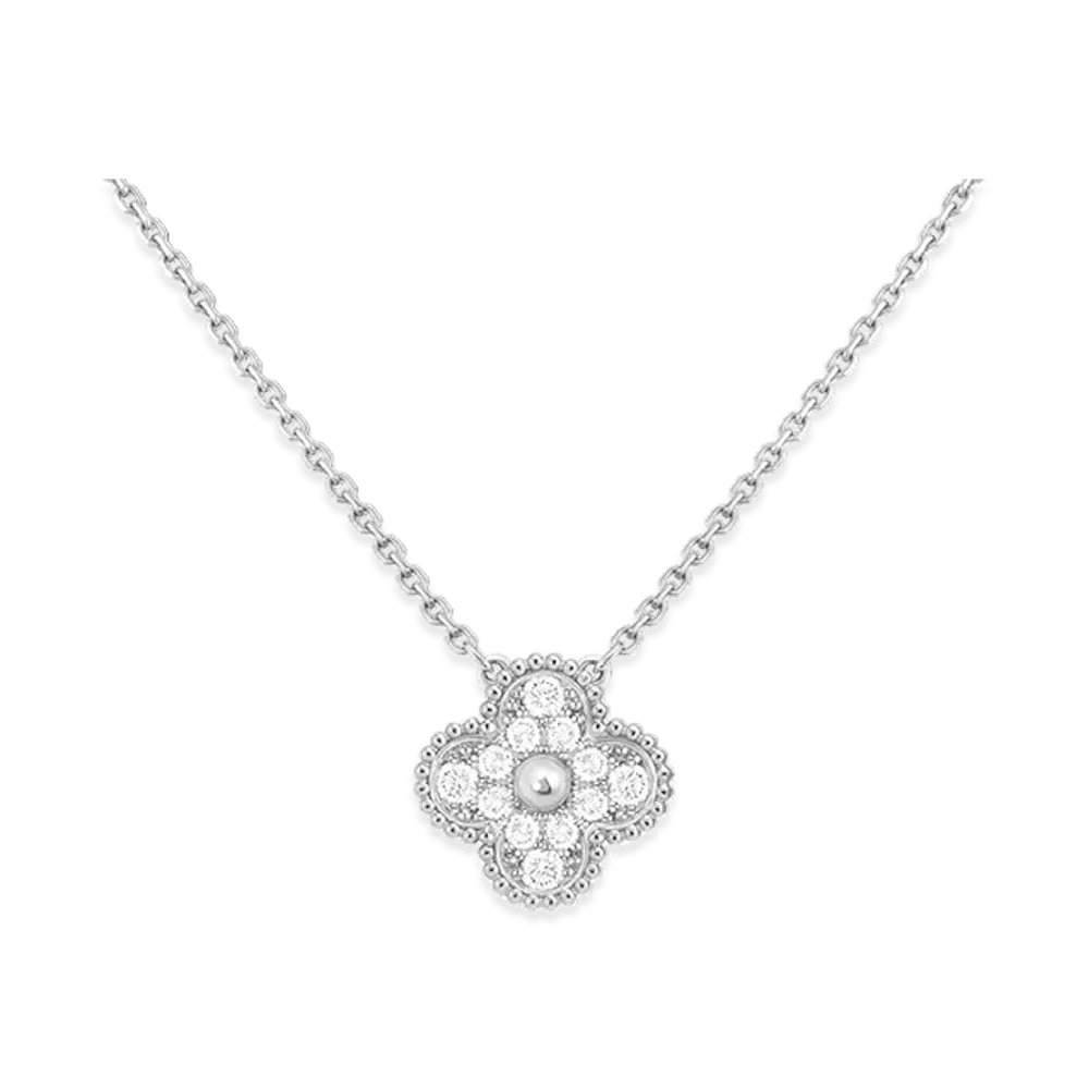 Van Cleef & Arpels Vintage Alhambra pendant "18K White gold/Diamond"