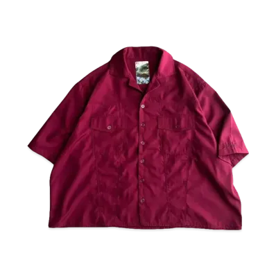 BALLSY.BROTHERS stitch loose wide shirt "Bordeaux"
