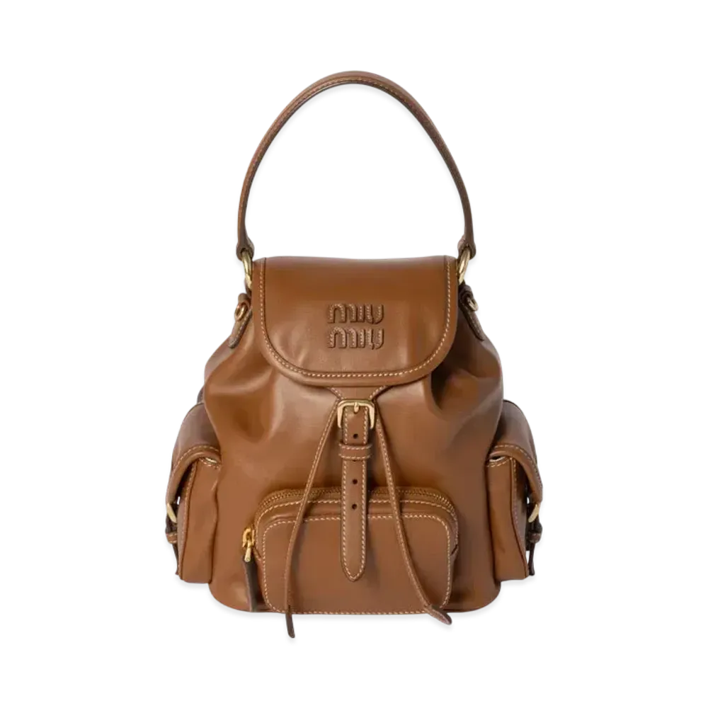 MIUMIU Leather Backpack "Cognac"
