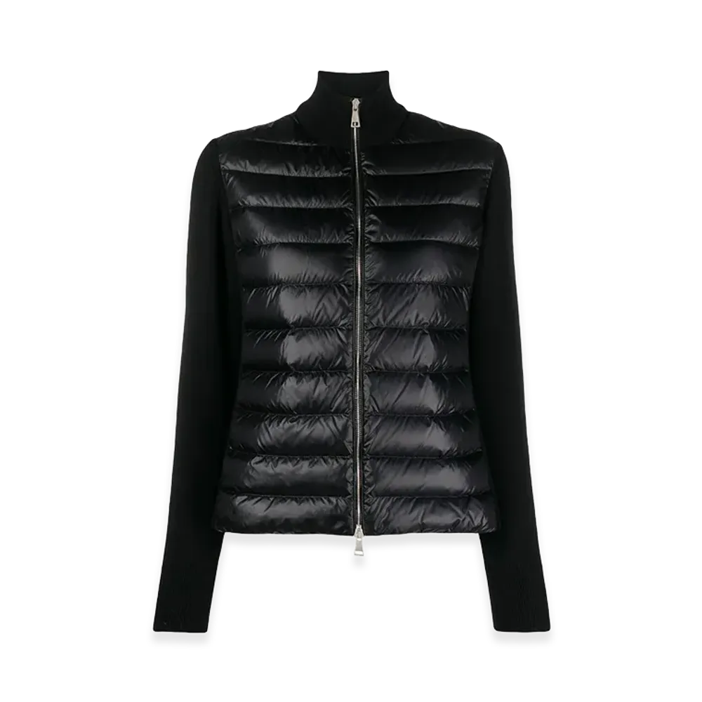 MONCLER Women's Nylon And Wool Cardigan "Black"