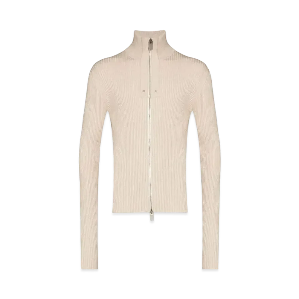 1017 ALYX 9SM Logo-Patch Ribbed-Knit Cardigan "Beige"