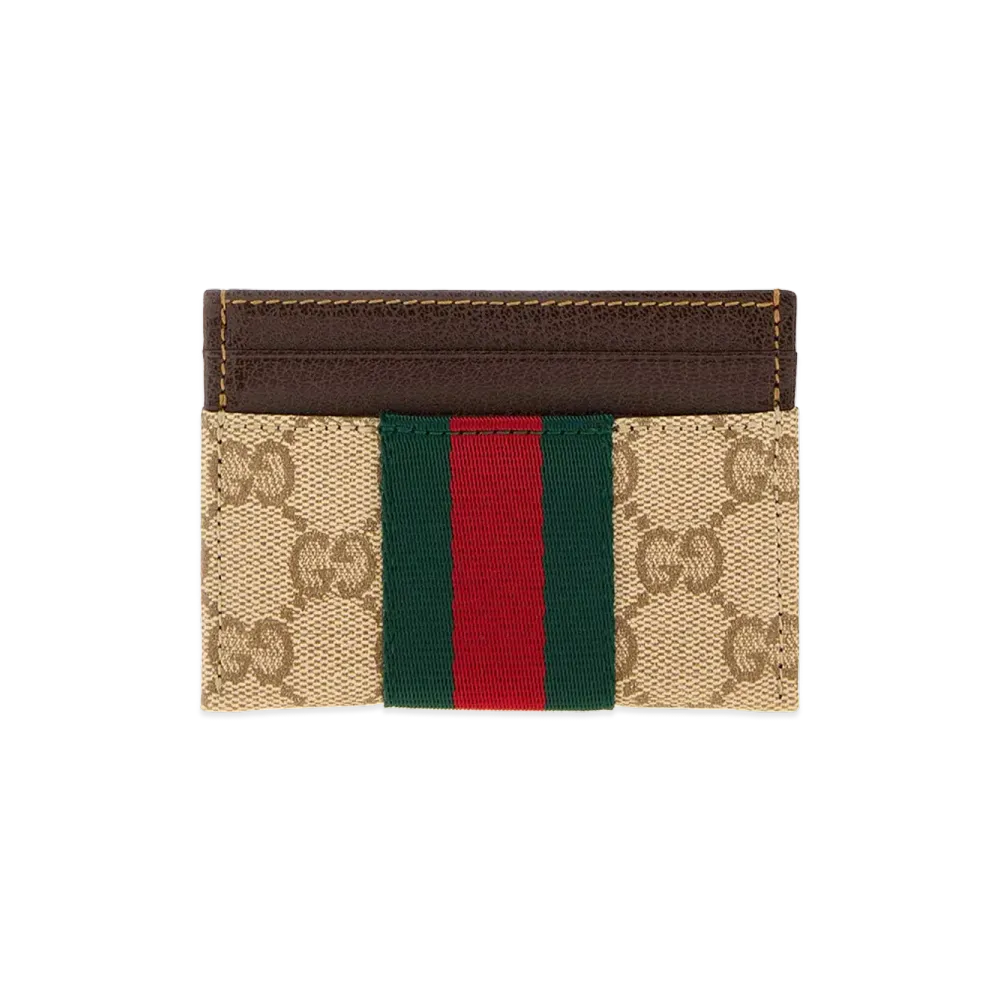 GUCCI Women's GG Canvas Card Holder "Beige"