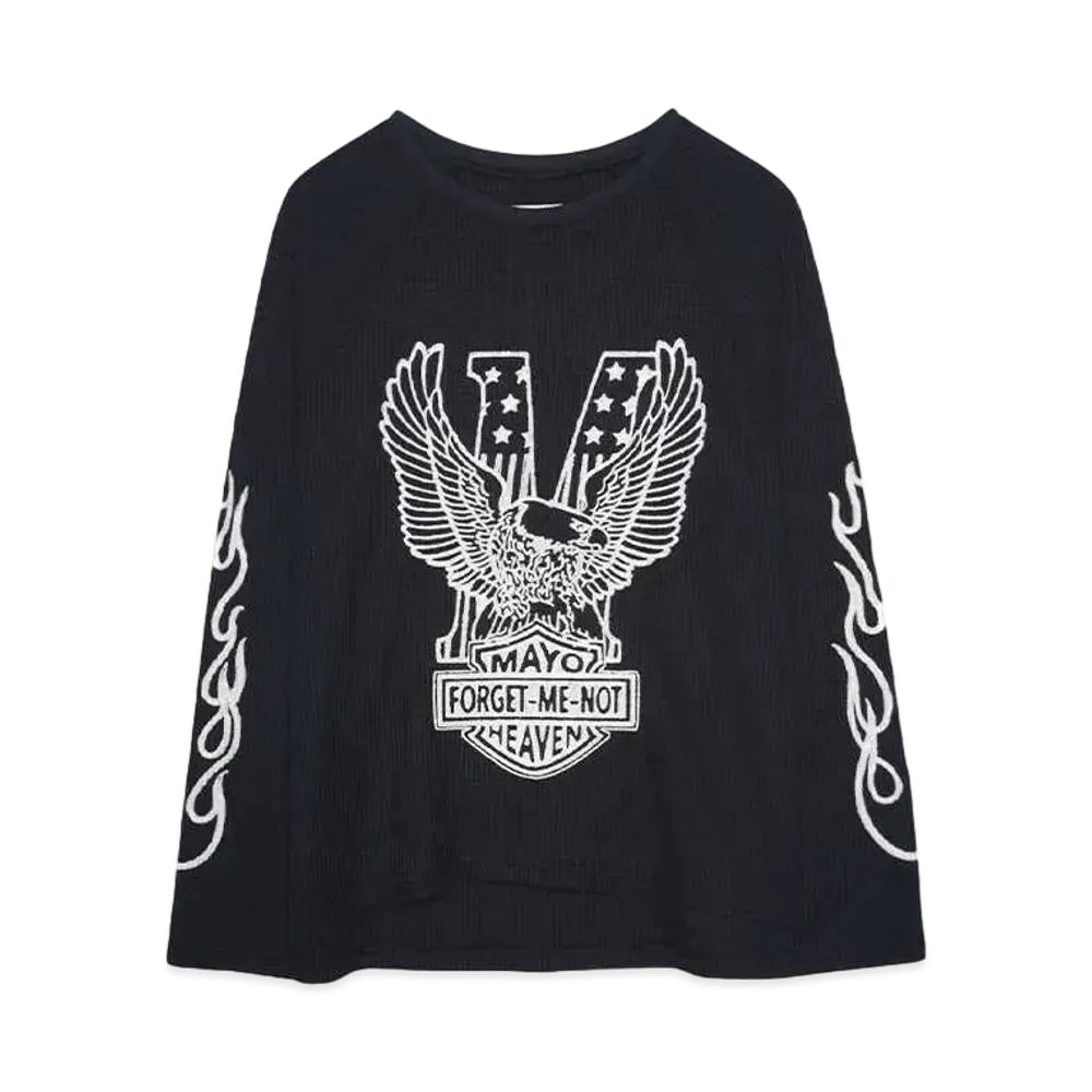 MAYO EAGLE EMBROIDERY THERMAL LONG SLEEVE TEE "BLACK"