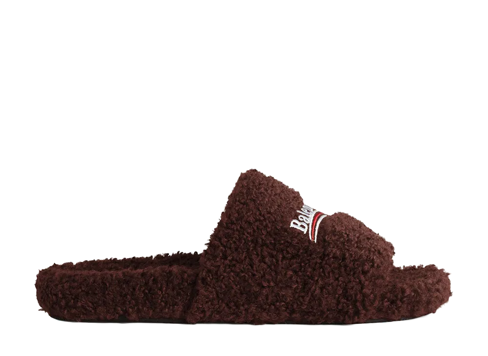 Balenciaga Women's Furry Open Mules "Castanha"