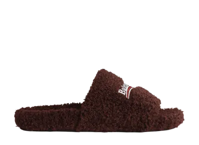 Balenciaga Women's Furry Open Mules "Castanha"