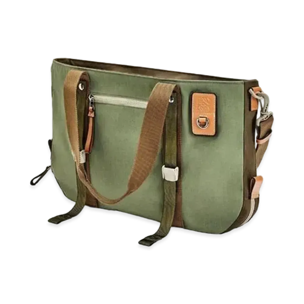LOEWE Tote Bag In Canvas "Khaki Green"