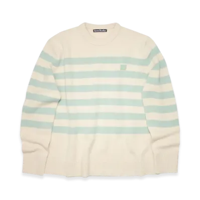 Acne Studios Nimah Stripe Face Sweater "Beige/Green"