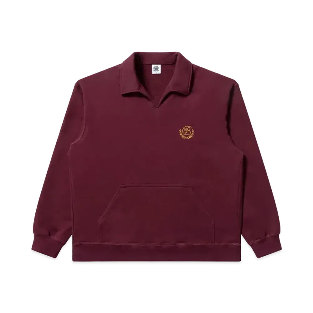 BlackEyePatch Royal B Emblem Collared Sweat Pullover "Burgundy"