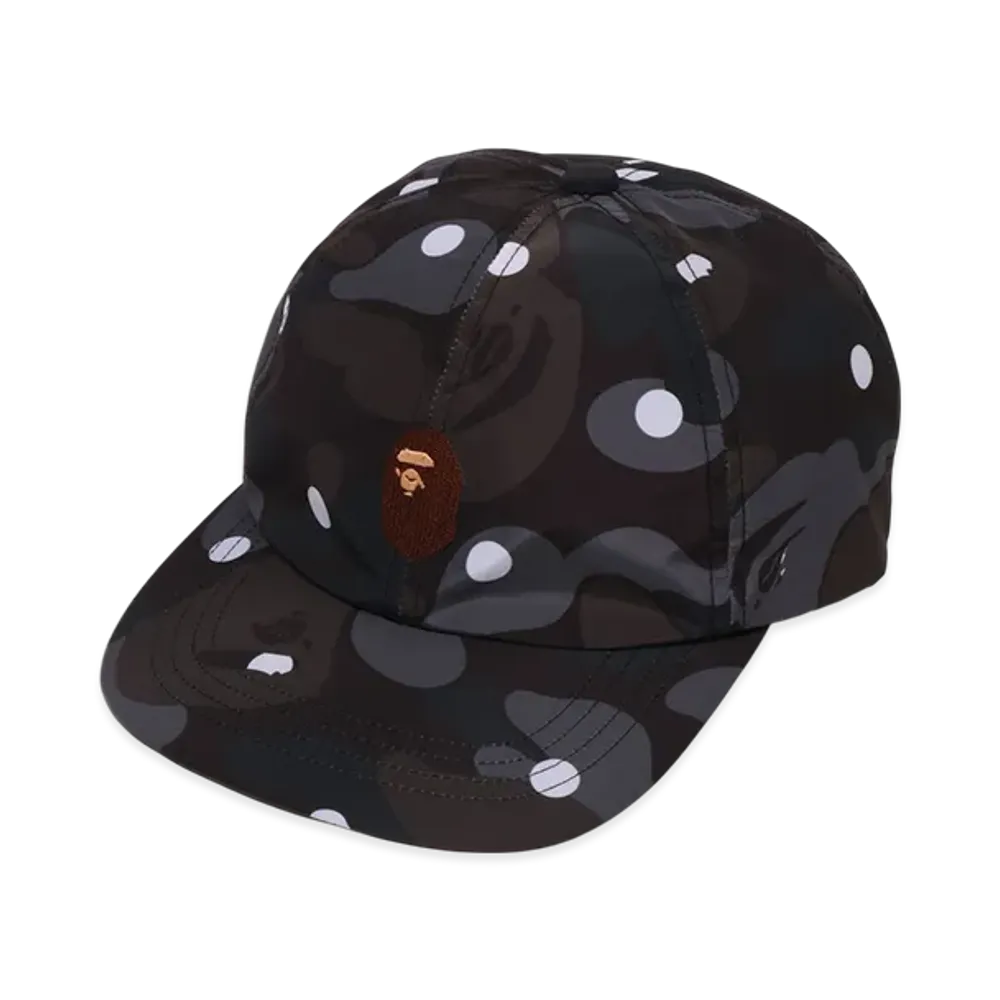 A BATHING APE Abc Dot Camo One Point Panel Cap "Black"