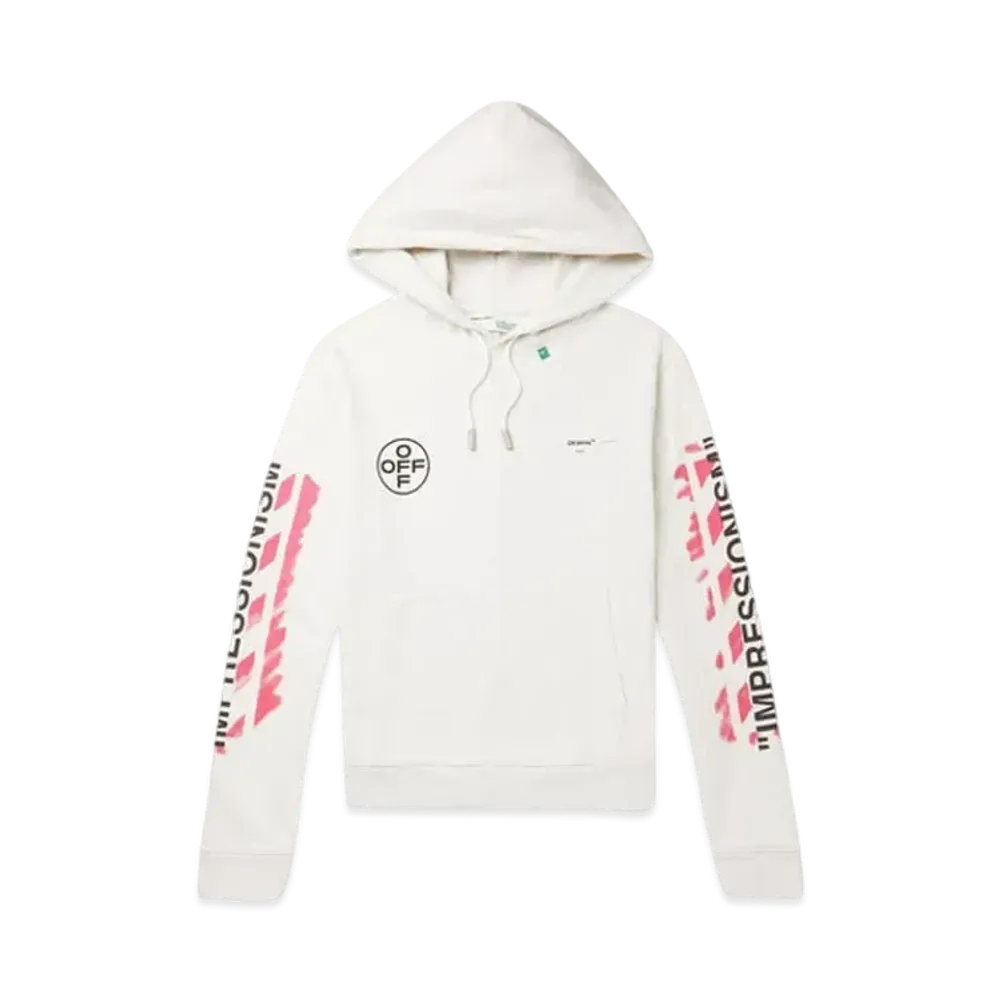 OFF-WHITE Diag Stencil Hoodie "White"
