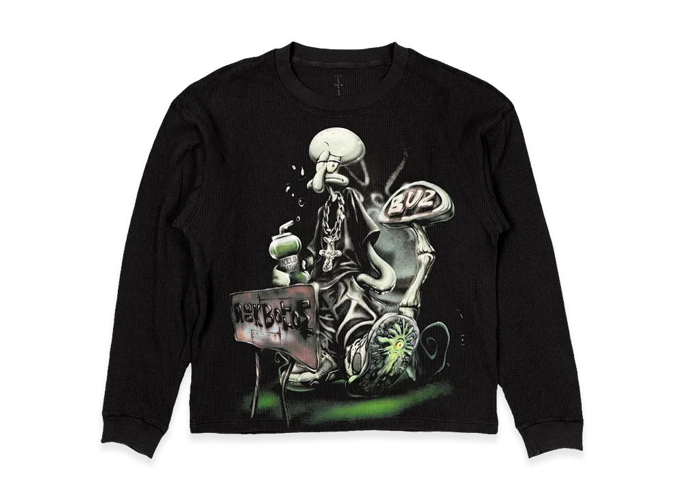 Travis Scott Cactus Jack x SPONGEBOB Rock Bottom Thermal Longsleeve "Black"