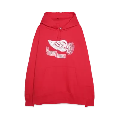 PORKCHOP x MASSES SWEAT HOODED FLYING WEEL P "RED"