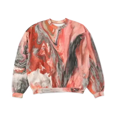WIND AND SEA x AAAMYYY Marble Printed Crew Neck "Red"