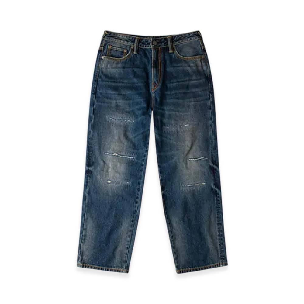 GDC x EVISU Washed 5P Relax Fit Jeans "Indigo"