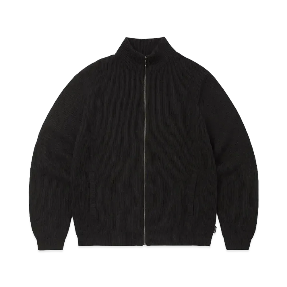 thisisneverthat Washed Full Zip Cardigan "Black"