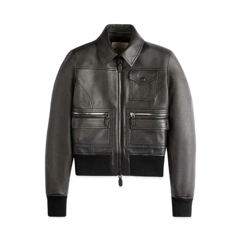 TOD'S Bomber Jacket in Leather "Black"