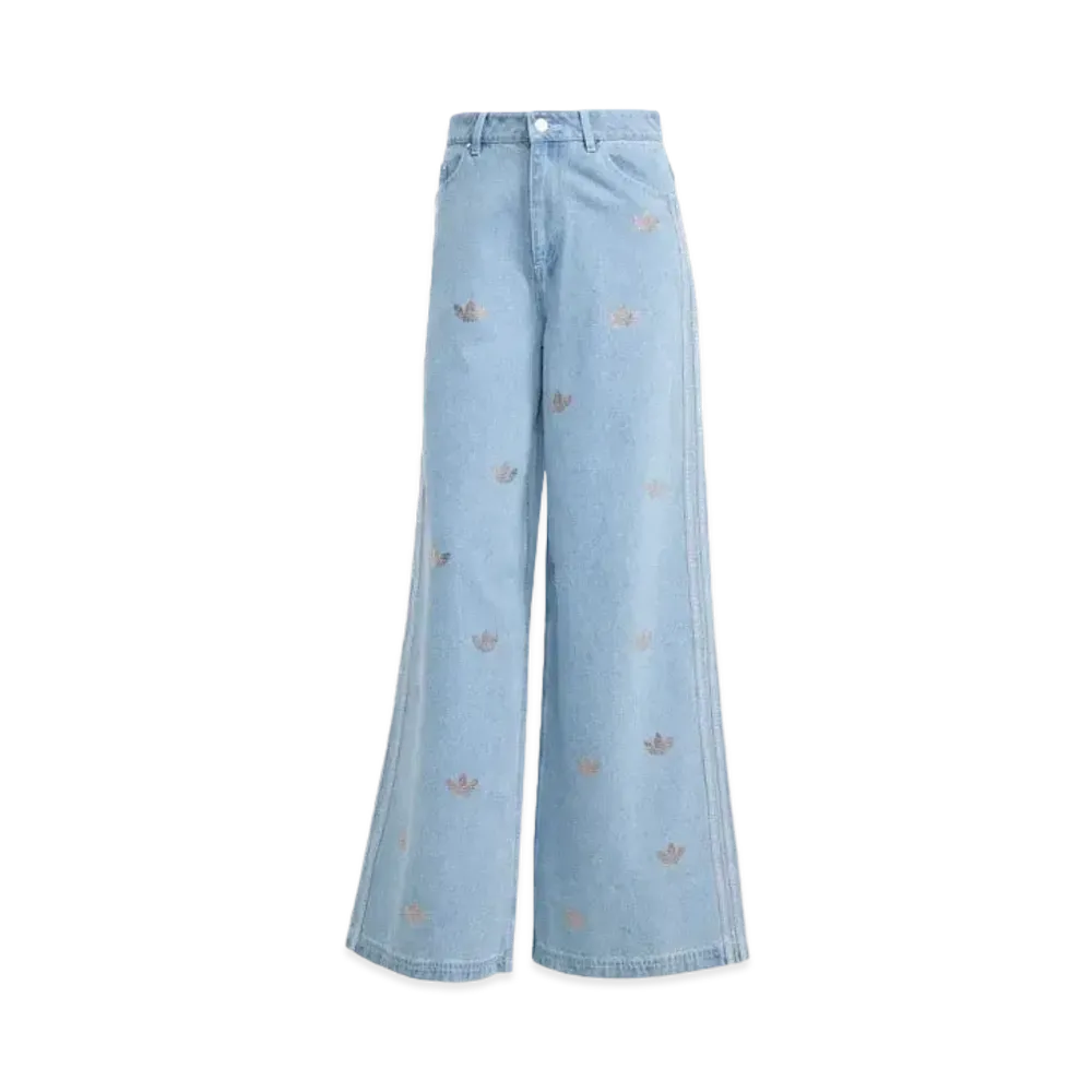 adidas Denim Rhinestone Pants "Clear Blue"